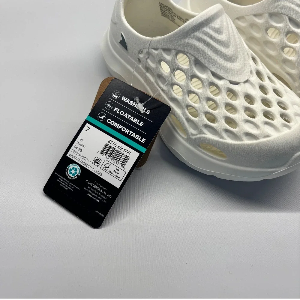 Rugged Shark Kids GTR45SG711 White EVA Clogs Sandals Size 7